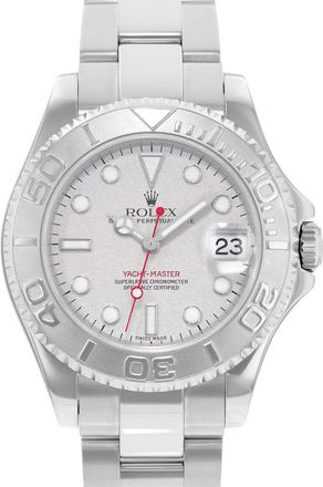 Rolex Pre-owned Rolex Yacht-Master 35 Automatic Chronometer Silver Dial Mens Watch 168622 SSO