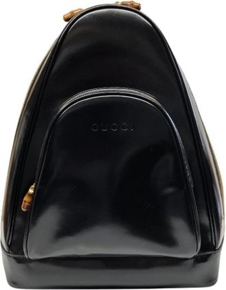 Gucci Black Leather Backpack (Pre-Owned)