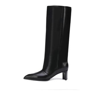 Cesare Gaspari Stivali in Pelle al Polpaccio - - Shoes - Donna - Nero - 39 EU