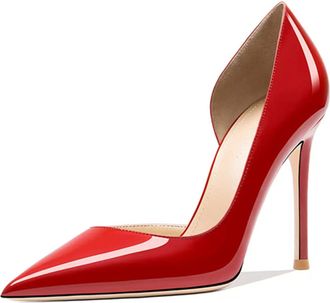 Generic Eestfy Womens Classic Patent Leather Pointed Toe Stiletto Heels Professional High Heel Dress Pumps Slip On Design Elegant Court Shoes for Wedding & Fo