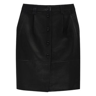 Anine Bing Button-front Leather Skirt
