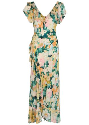 Rixo Rixo Meadow Floral-print Silk Midi Dress - Green - 14 (UK 14 / L)