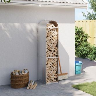 vidaXL Le&ntilde;ero De Acero Galvanizado Plateado 40x45x170 Cm Vidaxl