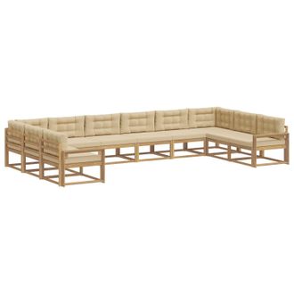 vidaXL Conjunto De Sof&aacute;s De Exterior 10 Uds. Y Beige Vidaxl