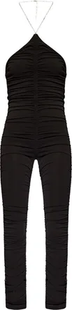 The Attico chain-link halterneck jumpsuit - women - Acrylic - 36 - Black