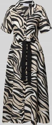 Marella Kleid aus reinem Leinen mit Reverskragen Modell SPACCHE in Black, Gr&ouml;&szlig;e 34