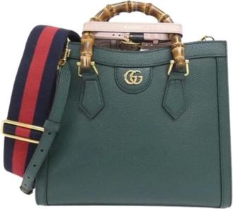 Gucci Pre-owned Vintage Tote Bag - Dames - Vintage Shopper - Groen - ONE Size - Leer - Vintage