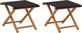 vidaXL Silla De Terraza 2 Pcs Madera De Eucalipto Maciza Negro Vidaxl
