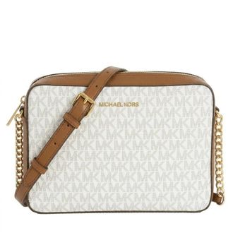 Michael Kors Jet Set Large Printed Logo Crossbody Bag - female - Michael Kors - Cross Body Bags - Beige - ONE SIZE - Bags