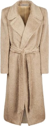 Tagliatore belted-waist notched-lapel coat - Toni neutri