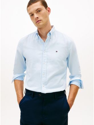 Tommy Hilfiger Mens Regular Fit Brushed Twill Shirt - Blue - XL