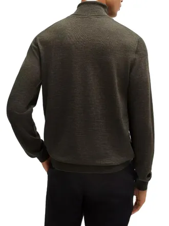 HUGO BOSS Mens Musso-P Turtleneck Sweater Green Clothing > Knitwear