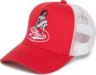 Philipp Plein Mesh Baseball Cap Pin-Up Unisex in Red at Nordstrom, Size 00