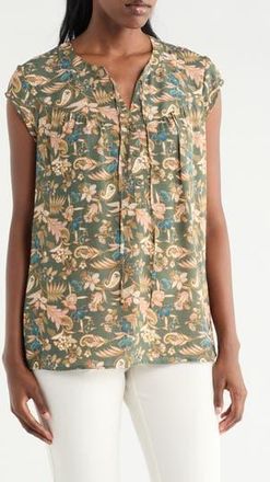 Daniel Rainn Flounce Back Split Neck Top in Light Teal at Nordstrom Rack, Size Medium