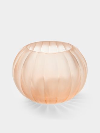 Micheluzzi Glass Bocia Rose Coste Hand-Blown Murano Glass Vase (6in/16cm)