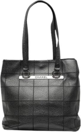 Chanel Pre-owned Quilted Caviar Leather Tote - Dames - Vintage Shopper - Zwart - ONE Size - Leer - Vintage