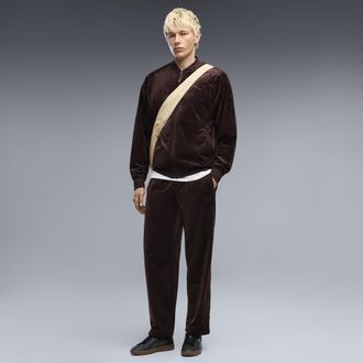 Puma Pantaloni della tuta in velluto Essentials Elevated dal taglio morbido da uomo, Accessori, Marrone, XL