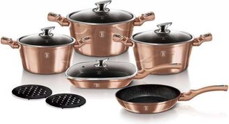 Berlinger Haus Juego De Ollas De Granito Oro Rosa Berlinger Haus Bh-6191