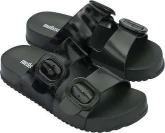 Melissa Cozy Buckle Slide Sandal in Green/turtle at Nordstrom, Size 10