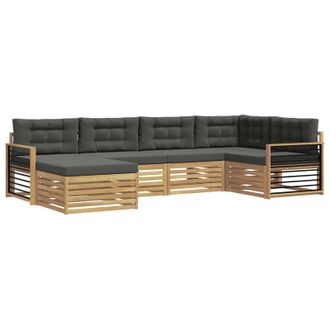 vidaXL Conjunto De Sof&aacute;s De Exterior 6 Pcs Blanco Y Antracita Vidaxl