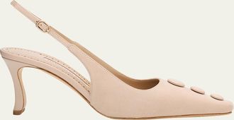 Manolo Blahnik 70mm Alexapla Suede Slingback Pumps