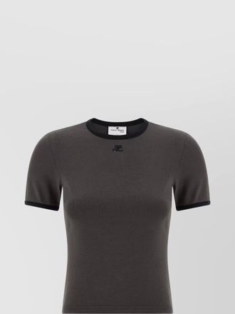 Courr&egrave;ges cotton logo-print short-sleeve t-shirt