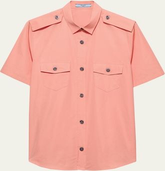 Prada Short-Sleeve Cotton Utility Shirt