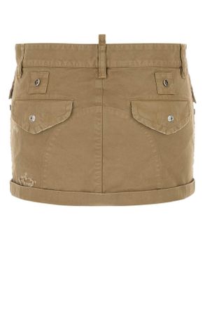 Dsquared2 Khaki Katoenen Mini Rok