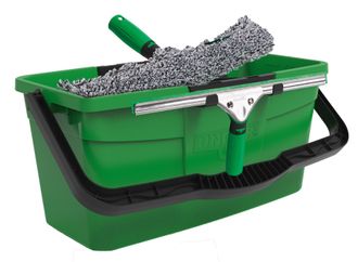 Unger Set De Limpieza De Cristales Unger Limpiaparabrisas, Pieza De Soporte, Funda De Microfibra, Cubo De 18 L, Ancho 35 Cm, Juego B&aacute;sico De Limpiaparabrisa