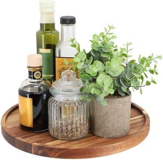 MegaChef 12 Inch Acacia Wood Lazy Susan Tray at Nordstrom, Size Medium