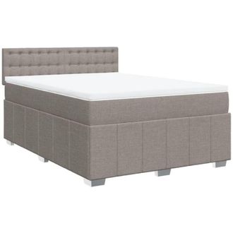 vidaXL Vidaxl - Cama Box Spring Con Colch&oacute;n Tela Gris Taupe 160x200 Cm