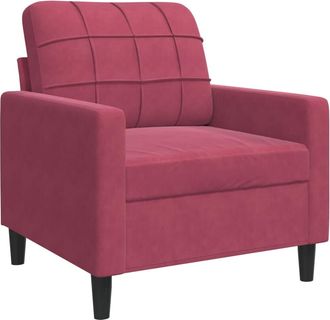 vidaXL Poltrona Rosso Vino 60 Cm Velluto - Vidaxl