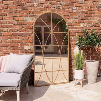 Charles Bentley Madrid Arch Garden Mirror Weather Resistant in Gold