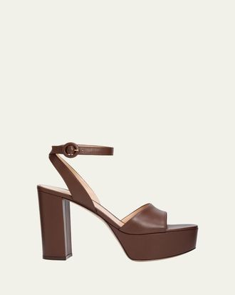 Gianvito Rossi 70mm Nappa Leather Platform Sandals