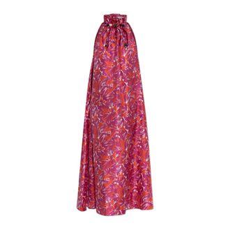 Max Mara Maxi Dresses, female, Purple, Size: 2XS Cartone Silk Dress