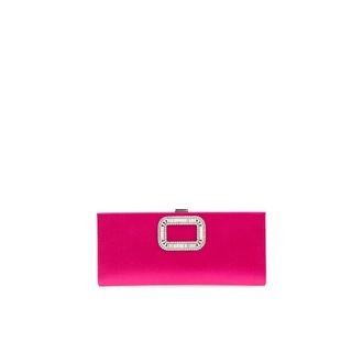 Roger Vivier Tassen, Dames, Roze, ONE Size, Satijn, Satin Pilgrim Clutch