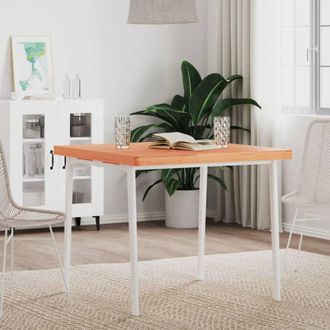 Berkfield Home Table Top 80x80x4 cm Square Solid Wood Beech in Brown | Size: 80 x 80 x 4 cm