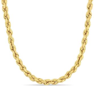 Amour 24 Inch Rope Chain Necklace In 10K Yellow Gold (5 Mm)