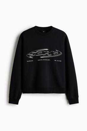 H&M Sweatshirt in Loose Fit - Schwarz