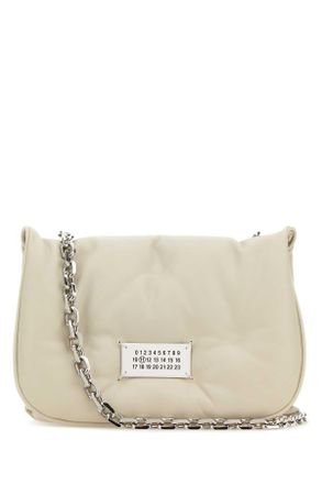 Maison Margiela Chalk Nappa Leather Small Glam Slam Flap Crossbody Bag