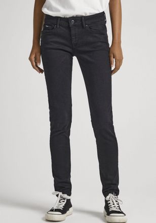 Pepe Jeans London Skinny-fit-Jeans PEPE JEANS SOHO, Damen, Gr. 25, L&auml;nge 28, schwarz, Denim/Jeans, Obermaterial: 80% Baumwolle, 17% Polyester, 3% Elasthan, skinny fit l