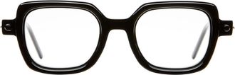 Kuboraum Glasses, female, Black, Size: ONE SIZE Black Shine Ivory Square Eyeglasses