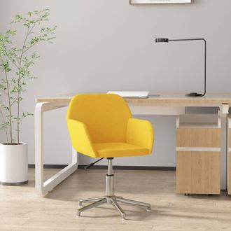vidaXL Vidaxl - Silla De Oficina Giratoria De Tela Amarillo Claro