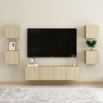 Berkfield Home 6 Piece TV Cabinet Set Sonoma Oak Engineered Wood in Brown