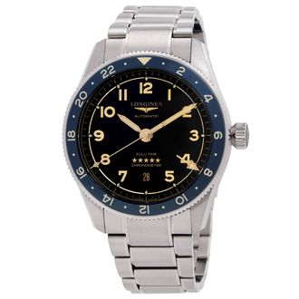 Longines Spirit Zulu Time Automatic Anthracite Dial Mens Watch L38124606