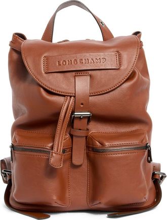 Longchamp Small 3D Leather Backpack in Cognac at Nordstrom Rack