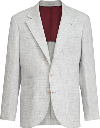 Brunello Cucinelli Houndstooth deconstructed blazer in Pearl Grey at Nordstrom, Size 60 It