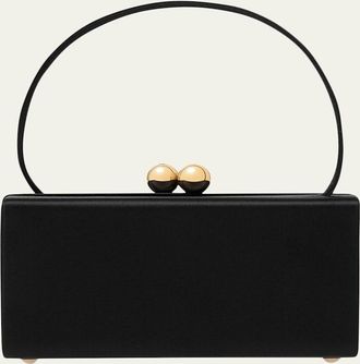 Carolina Herrera Mimi Kiss-Lock Satin Top-Handle Bag
