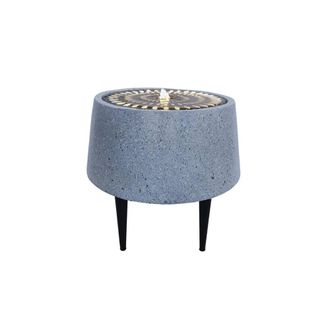 Ivyline Solis Water Feature on Black Legs with Light Display - L46xW46xH47 cm in Grey