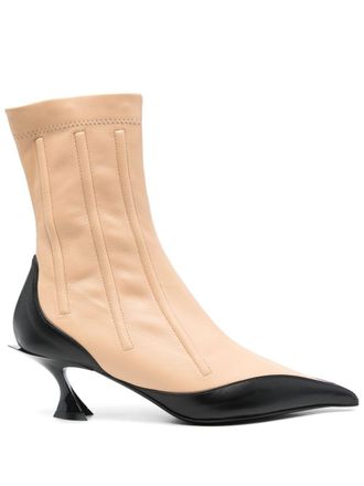 MUGLER 55 mm Fang enkellaarzen - Beige